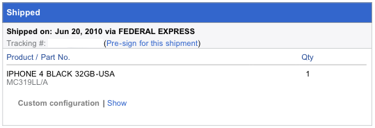 iPhone 4 Shipped from Hong Kong with FedEx